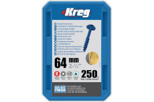 KREG - Blue-Kote PH Screws - 64mm #8 Coarse, Maxi-Loc, 250ct