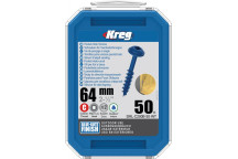 KREG - Blue-Kote PH Screws - 64mm #8 Coarse, Maxi-Loc, 50ct