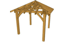 Oak Gazebo 2.4m (w) x 2.4m (d) x 3.0m (h) - 145mm Posts - Kit Form