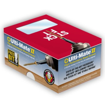 5mm x 70mm Ulti-Mate Zinc & Yellow Woodscrews (200)